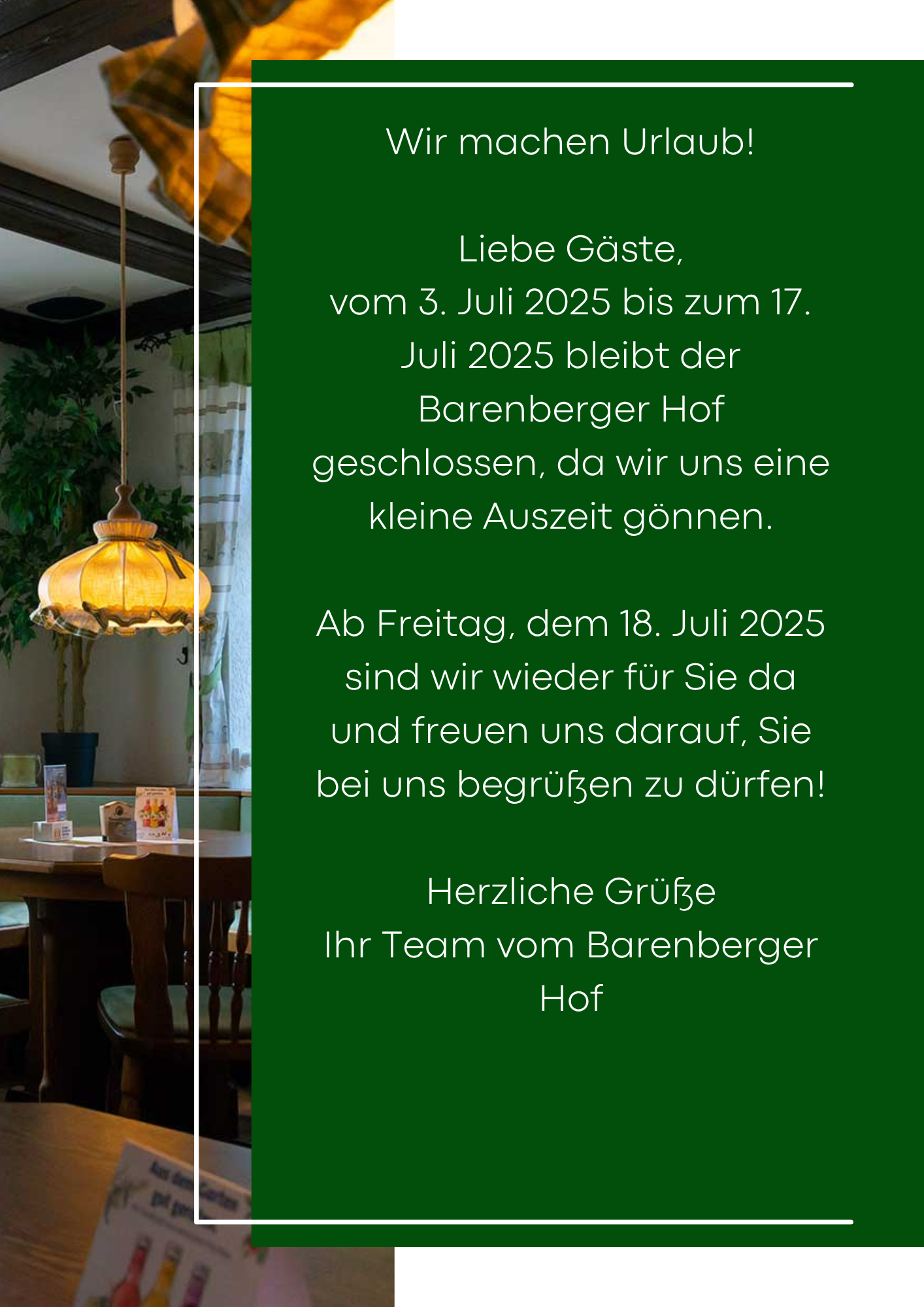 Betriebsurlaub Sommer 2025 Barenberger Hof Mobil Betriebsurlaub Sommer 2025 Barenberger Hof Mobil